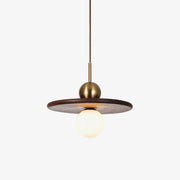 Flying Saucer Walnut Pendant Lamp-DWHOME