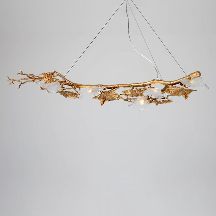 Folio Branch Brass Chandelier.