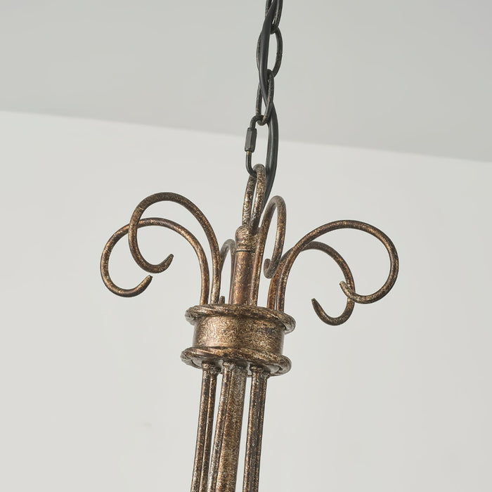 Franklin Rust Candlestick Chandelier-DWHOME