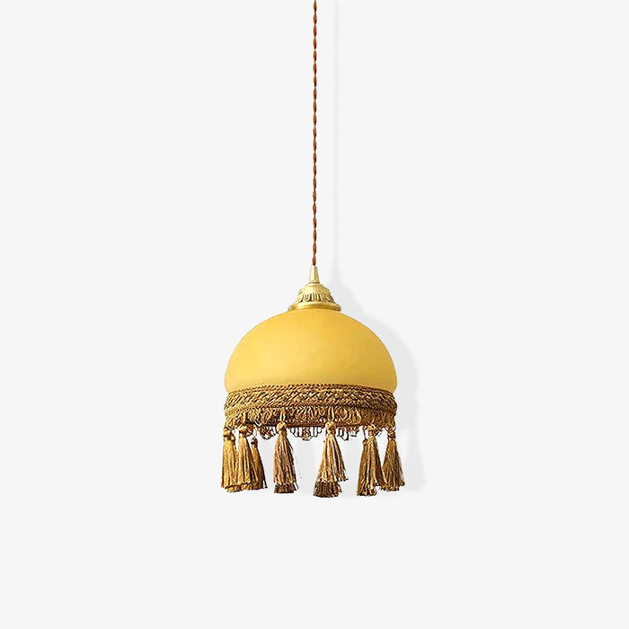 French Tassels Brass Pendant Light.