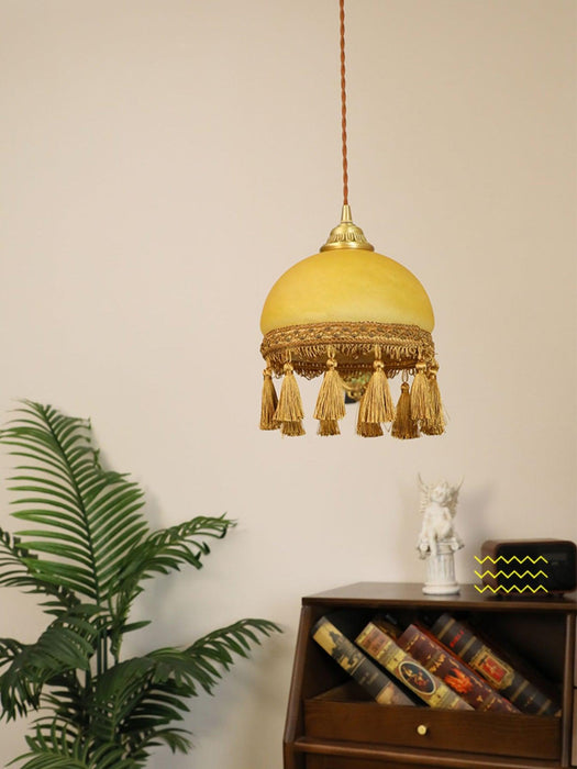 French Tassels Brass Pendant Light.