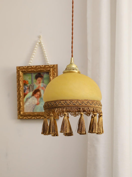 French Tassels Brass Pendant Light.