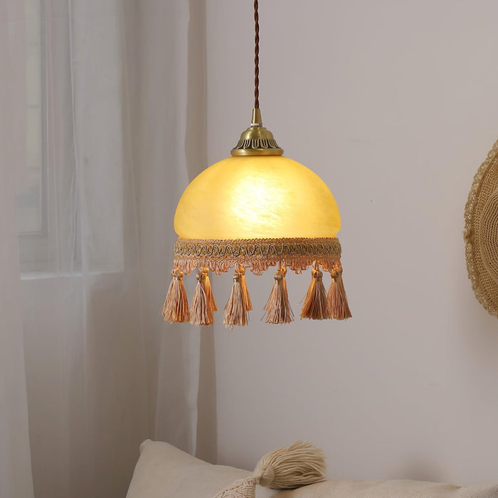 French Tassels Brass Pendant Light.