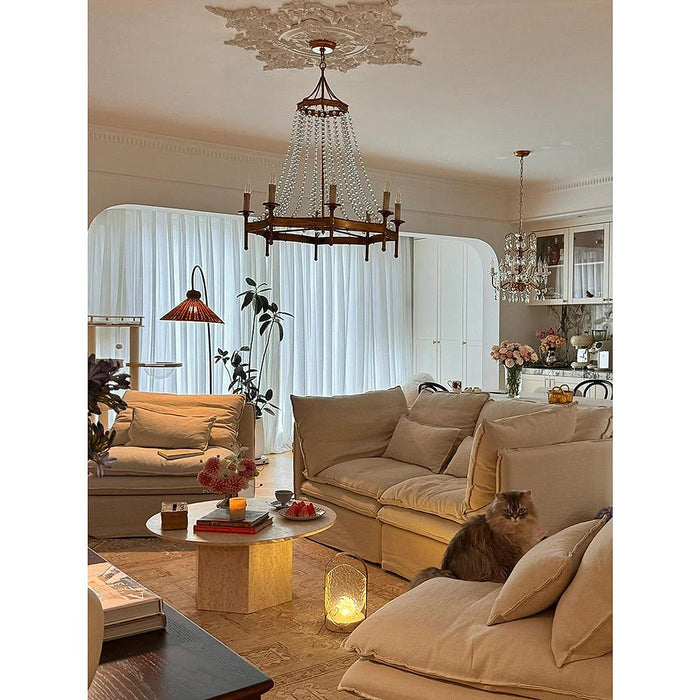 Frosted Crystal Bead Chandelier-DWHOME