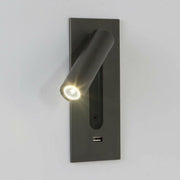 Black Bedside USB Wall Light-DWHOME