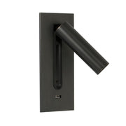 Black Bedside USB Wall Light-DWHOME