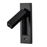 Black Bedside USB Wall Light-DWHOME