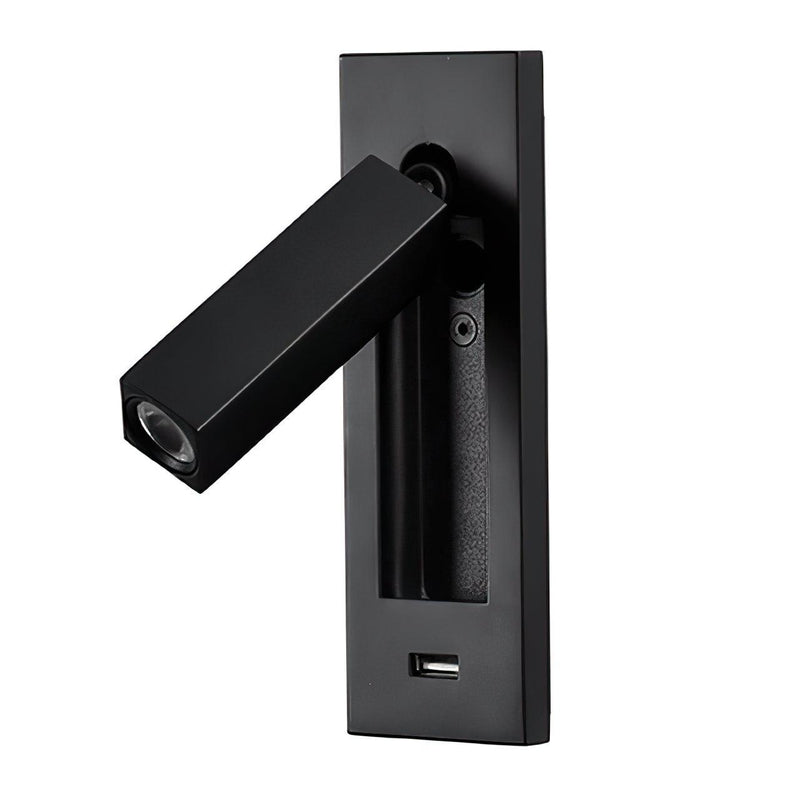 Black Bedside USB Wall Light-DWHOME