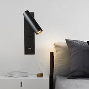 Black Bedside USB Wall Light-DWHOME
