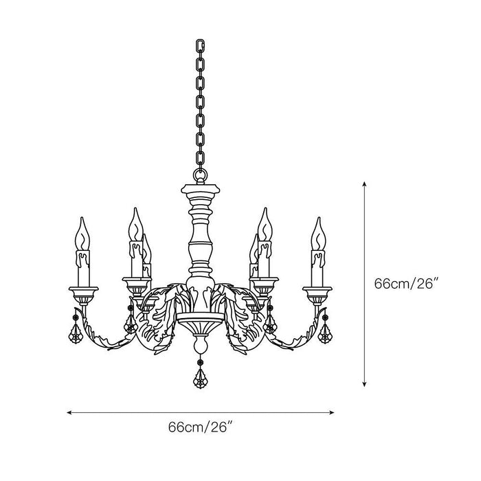 Giltwood Wood Chandelier-DWHOME