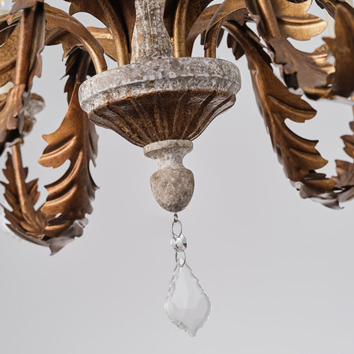 Giltwood Wood Chandelier-DWHOME