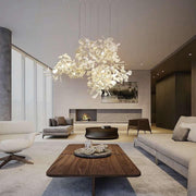 "Combinaison de feuilles dorées et blanches pour lustre Gingko-DWHOME"