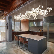 "Combinaison de feuilles dorées et blanches pour lustre Gingko-DWHOME"