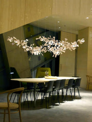 "Combinaison de feuilles dorées et blanches pour lustre Gingko-DWHOME"