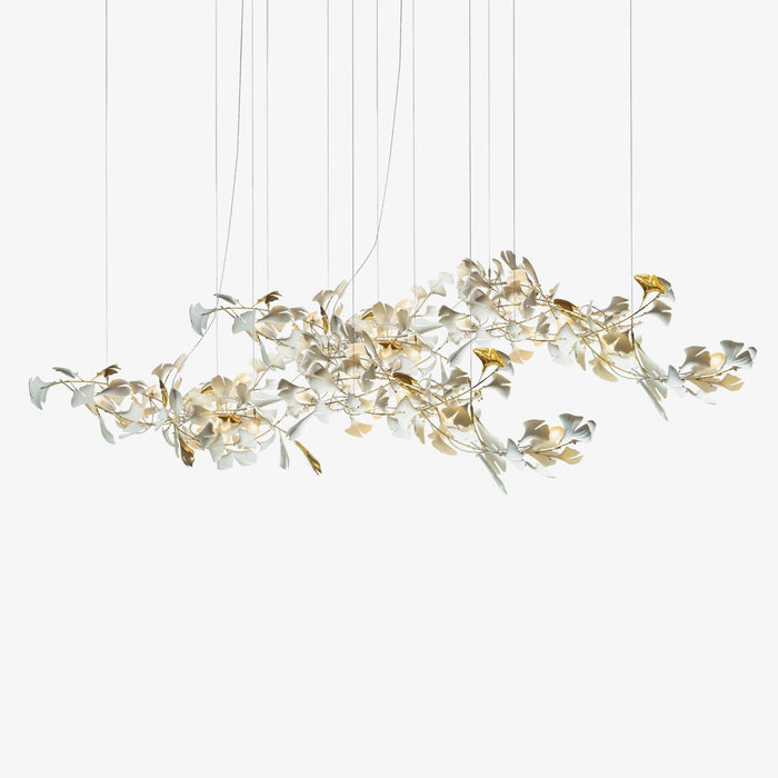 Gold White Leaves Combination Gingko Chandeliers - Vakkerlight