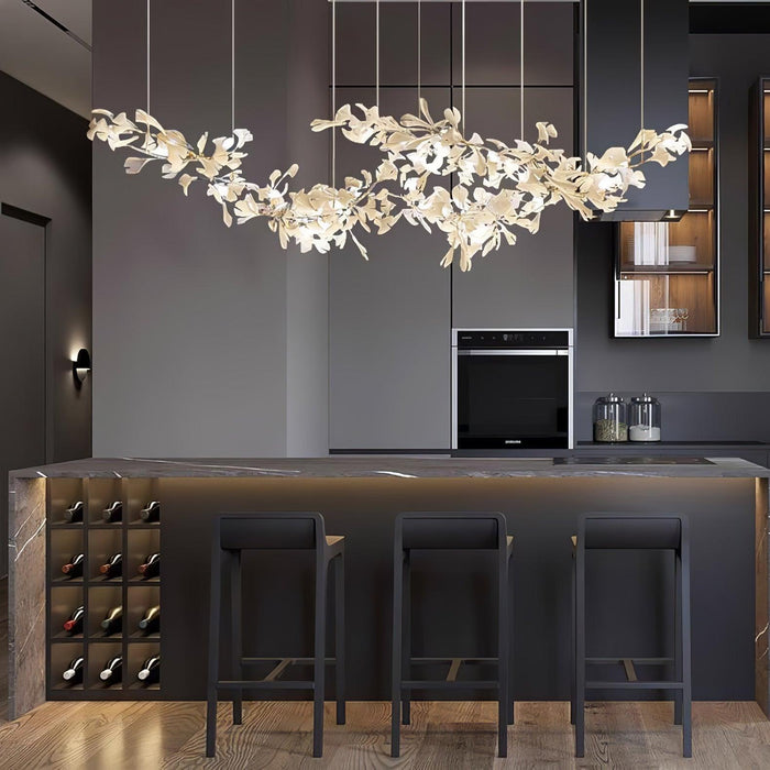 Double Layer Combination Gingko Chandelier.