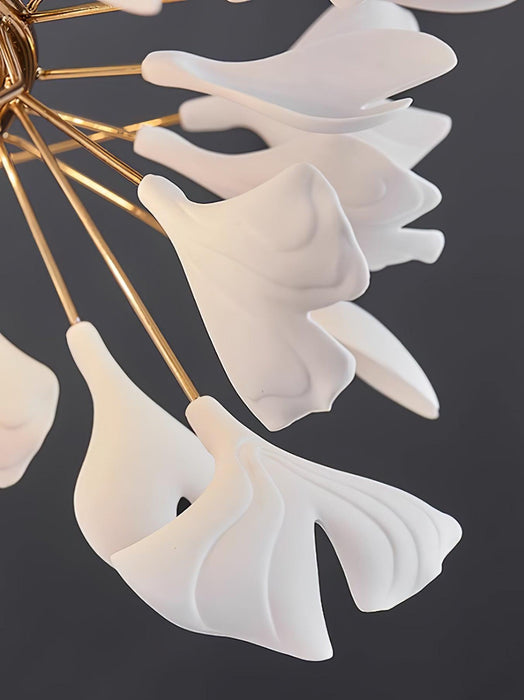 Gold White Leaves Combination Gingko Chandeliers.