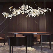 "Combinaison de feuilles dorées et blanches pour lustre Gingko-DWHOME"