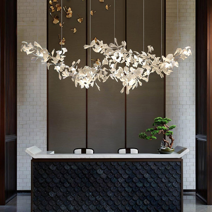 Double Layer Combination Gingko Chandelier.