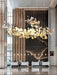 Gold White Leaves Combination Gingko Chandeliers.