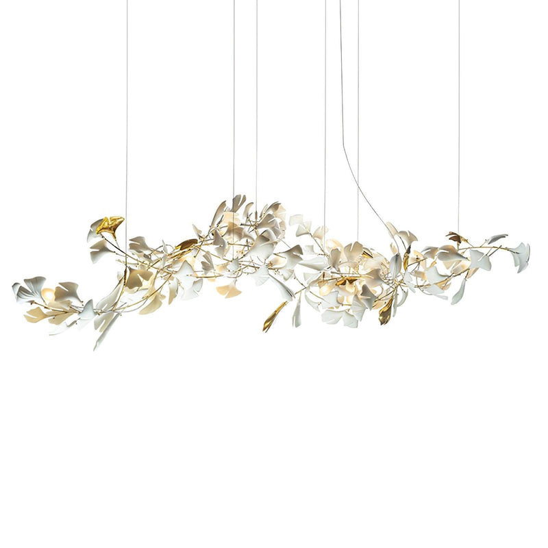 "Combinaison de feuilles dorées et blanches pour lustre Gingko-DWHOME"