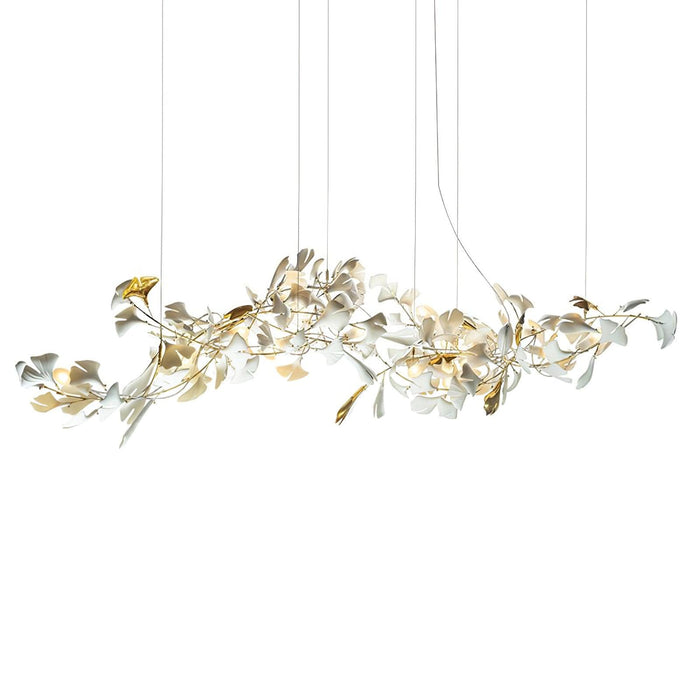 Gold White Leaves Combination Gingko Chandeliers - Vakkerlight