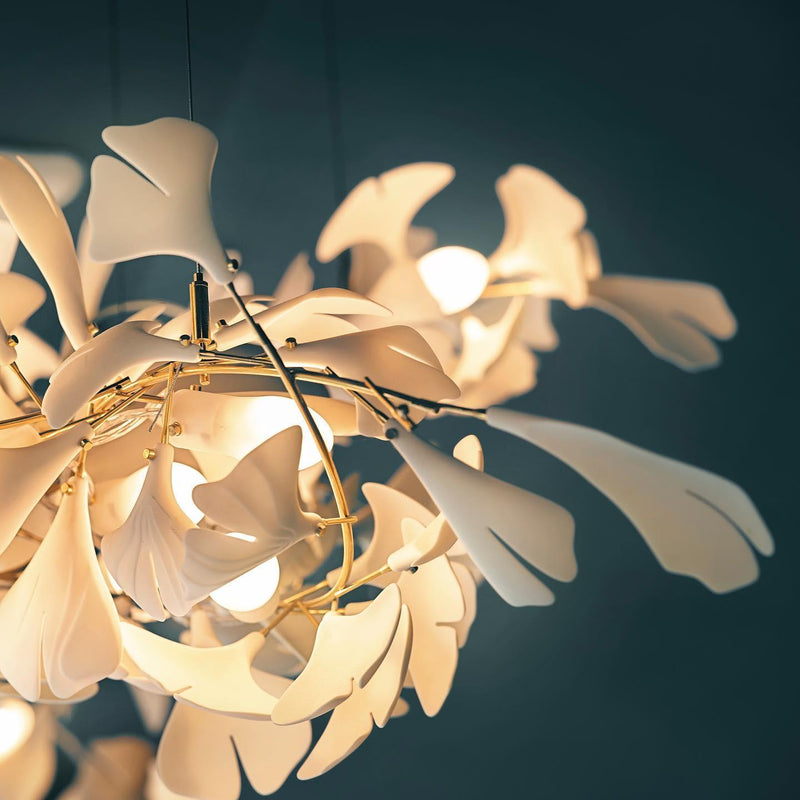 "Combinaison de feuilles dorées et blanches pour lustre Gingko-DWHOME"