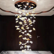 Glass Maple Leaf Hanging Light for Staircase-DWHOME