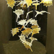 Glass Maple Leaf Hanging Light for Staircase-DWHOME