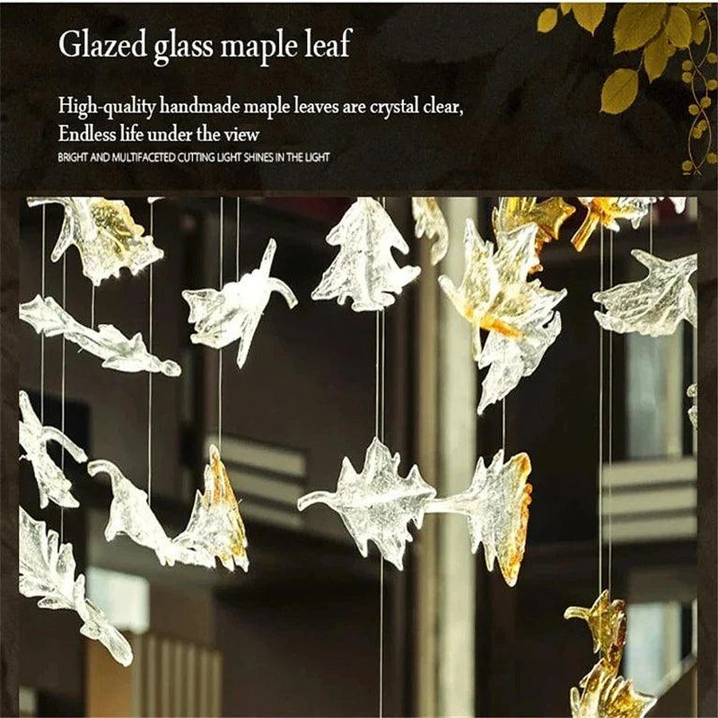 Glass Maple Leaf Hanging Light for Staircase-DWHOME