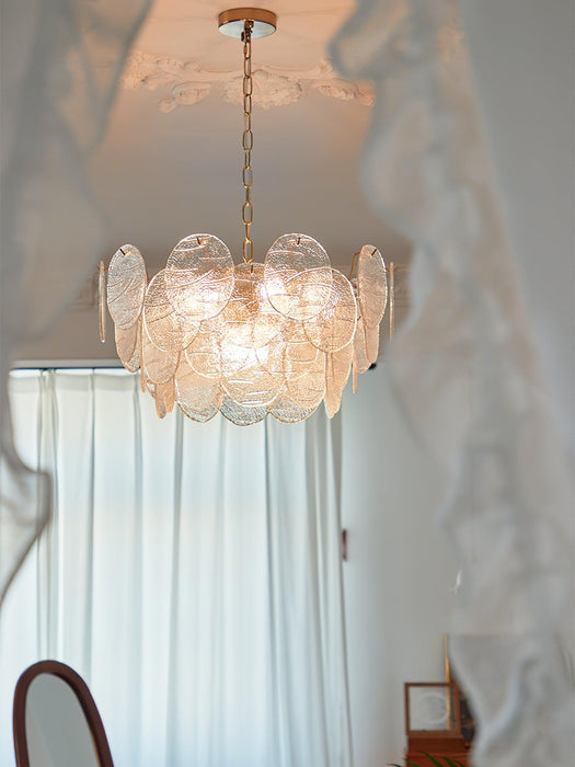 Glass Disc Chandelier.