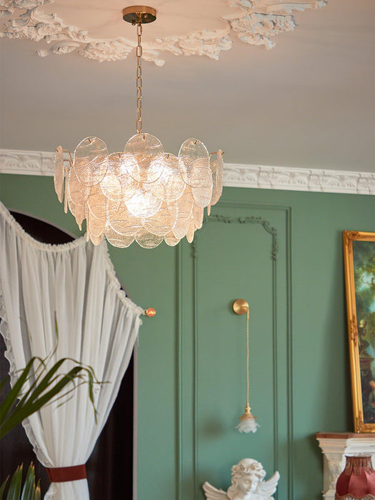 Glass Disc Chandelier.