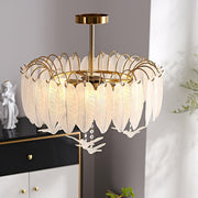 Glass Feather Ceiling Light-DWHOME