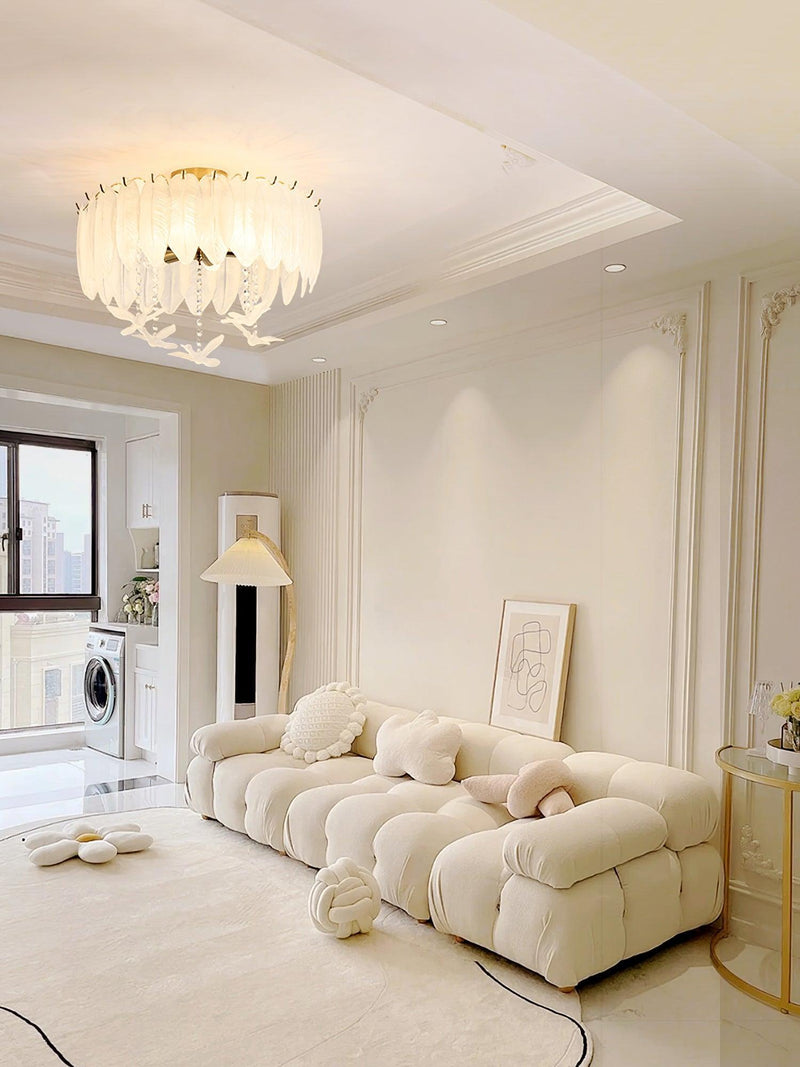 Glass Feather Ceiling Light-DWHOME