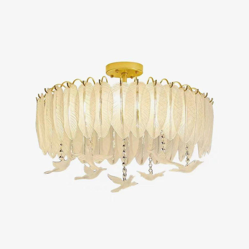 Glass Feather Ceiling Light-DWHOME
