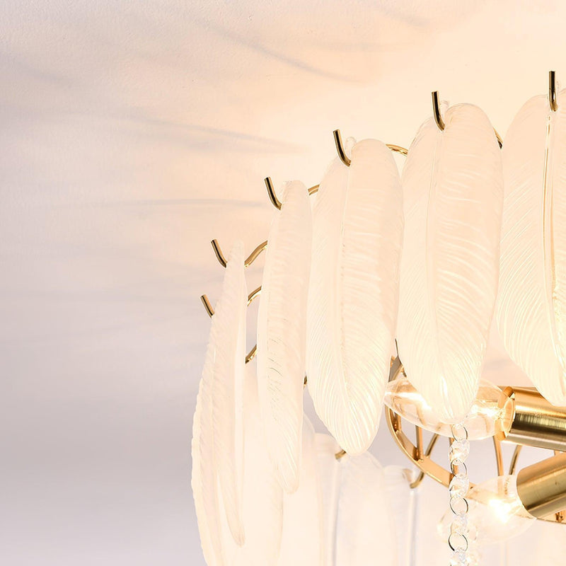 Glass Feather Ceiling Light-DWHOME