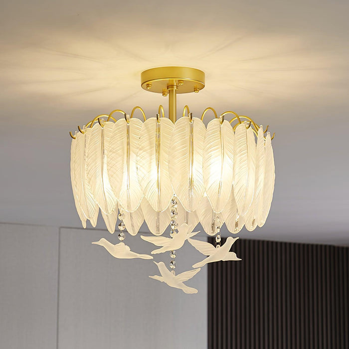 Glass Feather Ceiling Light - DWHOME