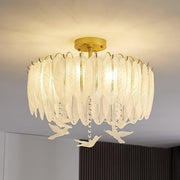 Glass Feather Ceiling Light-DWHOME