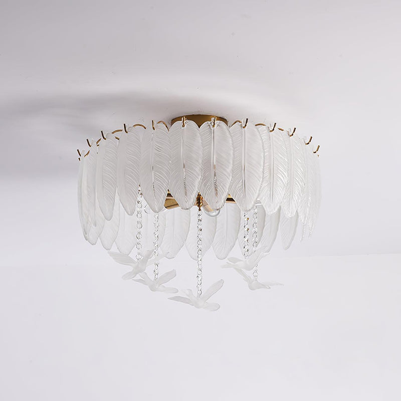 Glass Feather Ceiling Light-DWHOME