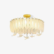 Glass Feather Ceiling Light-DWHOME