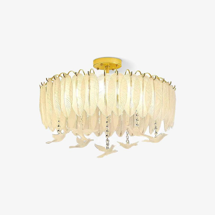 Glass Feather Ceiling Light - DWHOME