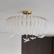 Glass Feather Ceiling Light-DWHOME