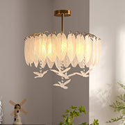 Glass Feather Ceiling Light-DWHOME