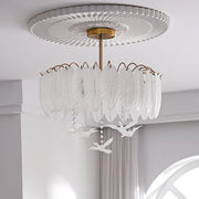 Glass Feather Ceiling Light-DWHOME
