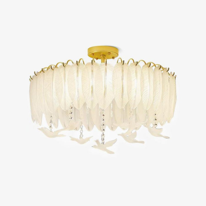 Glass Feather Ceiling Light.