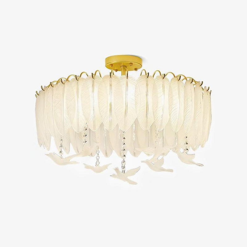 Glass Feather Ceiling Light-DWHOME