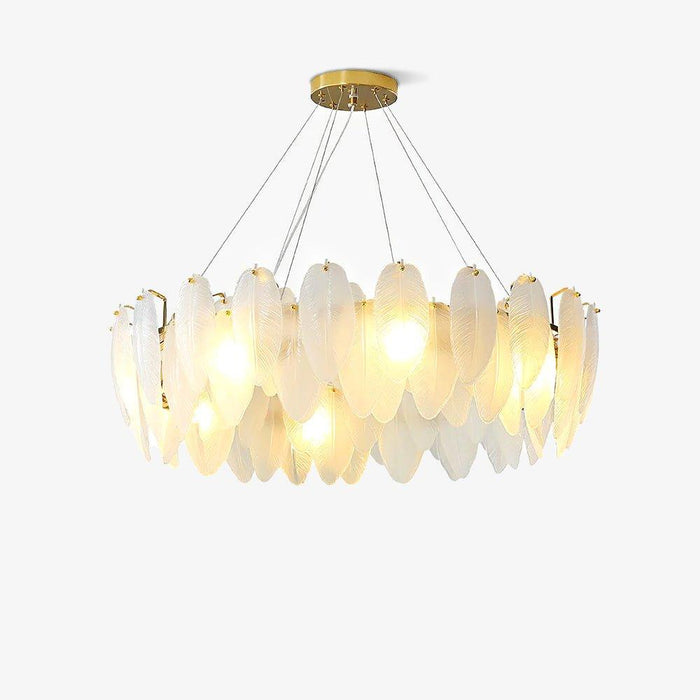 Glass Feather Chandelier-DWHOME