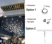 Glass Feathers Flying Chandelier-DWHOME