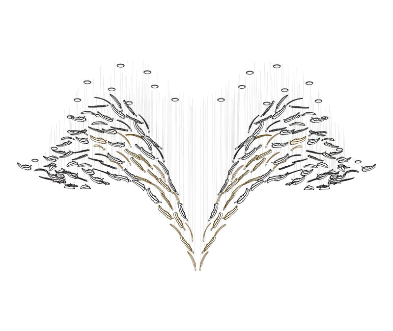 Glass Feathers Flying Chandelier-DWHOME