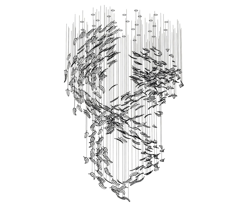 Glass Feathers Chandelier-DWHOME